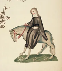 The Second Nun, fragment z Opowieści kanterberyjskich, Geoffrey Chaucer (ok. 1342-1400) Rękopis Ellesmere, wydanie faksymilowe, 1911 (szczegóły oryginalne zob. 128940)